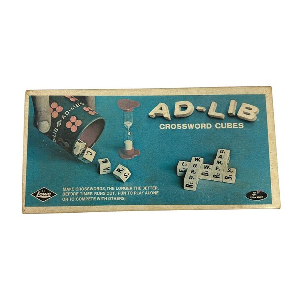 Ad-Lib Crossword Cubes 1968/72 Lowe No. 948 Vintage Word Building Game - Picture 1 of 5